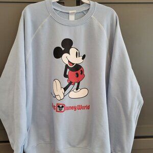 Walt Disney World Mickey Mouse Sweatshirt XXXL Powder Blue Raglan Sleeve